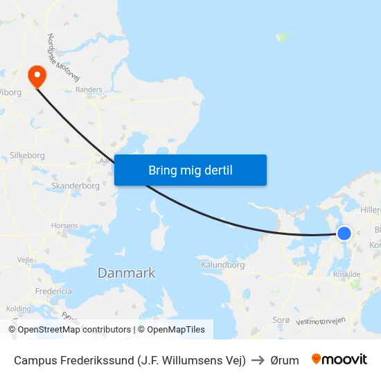 Campus Frederikssund (J.F. Willumsens Vej) to Ørum map