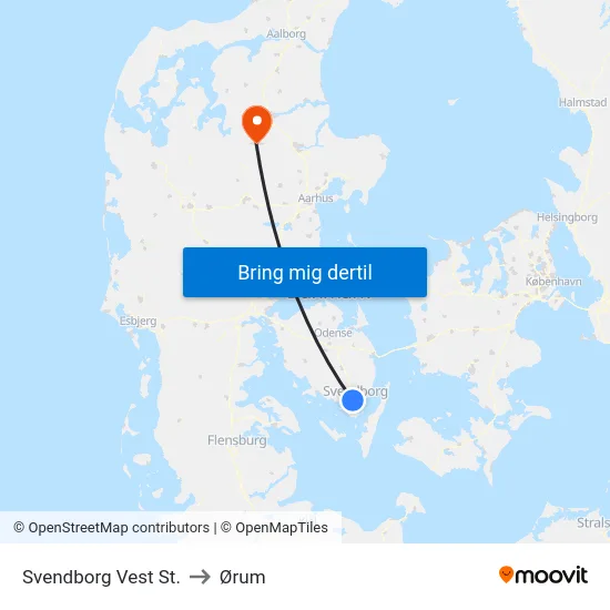 Svendborg Vest St. to Ørum map