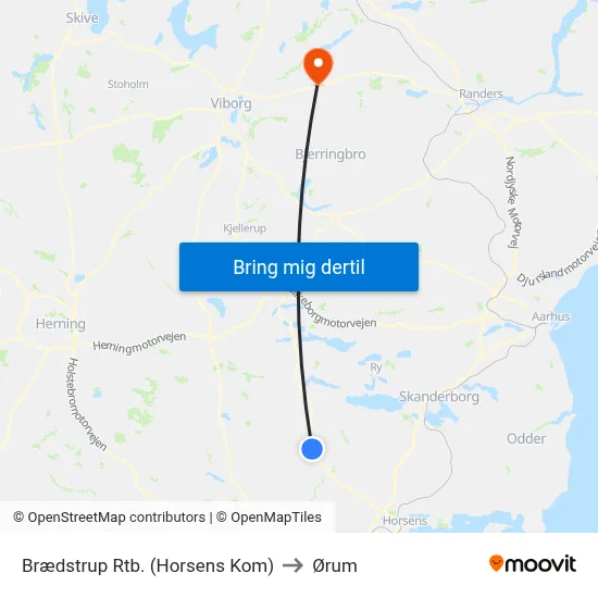 Brædstrup Rtb. (Horsens Kom) to Ørum map