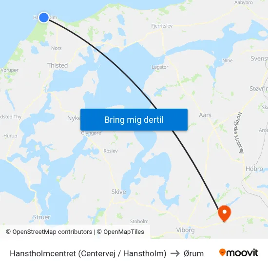 Hanstholmcentret (Centervej / Hanstholm) to Ørum map
