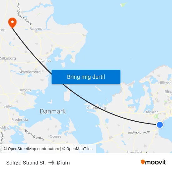 Solrød Strand St. to Ørum map