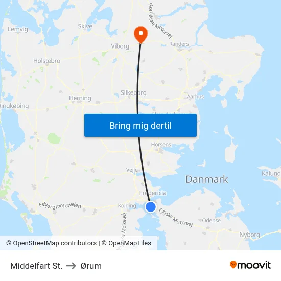 Middelfart St. to Ørum map