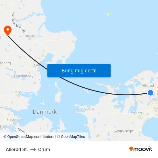 Allerød St. to Ørum map