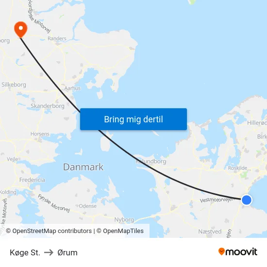 Køge St. to Ørum map