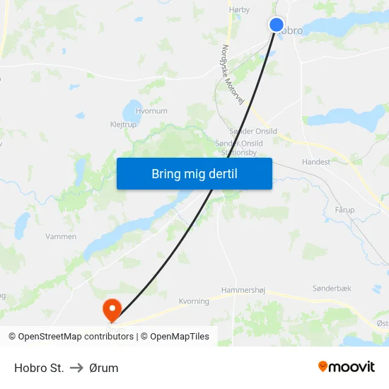 Hobro St. to Ørum map