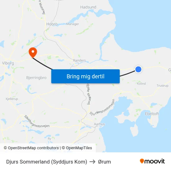 Djurs Sommerland (Syddjurs Kom) to Ørum map