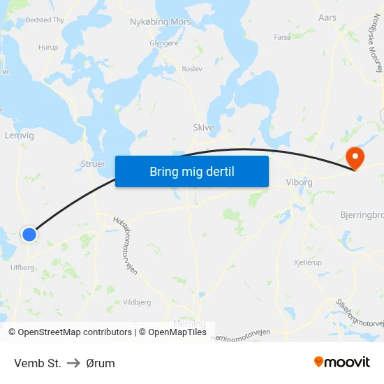 Vemb St. to Ørum map