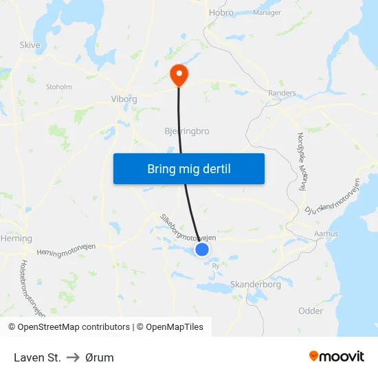 Laven St. to Ørum map