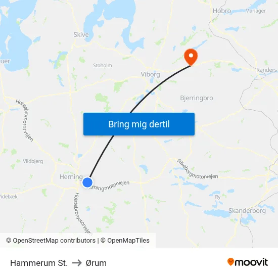 Hammerum St. to Ørum map