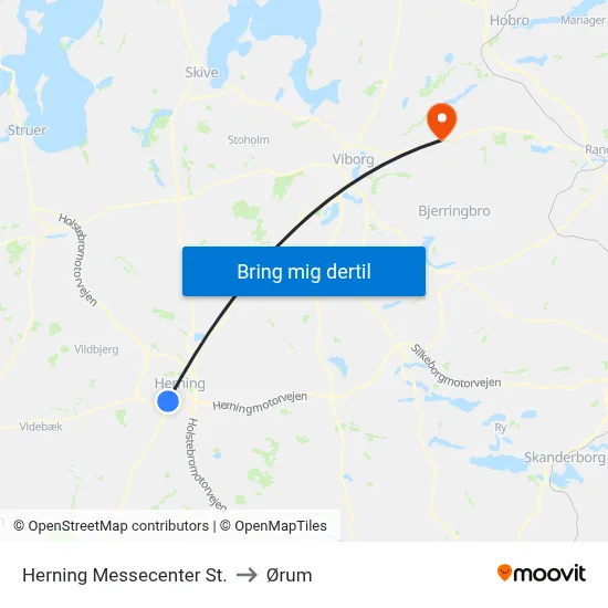 Herning Messecenter St. to Ørum map