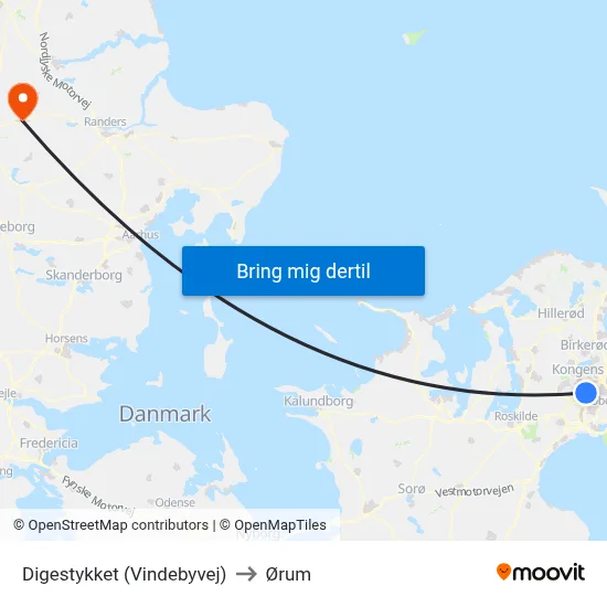 Digestykket (Vindebyvej) to Ørum map