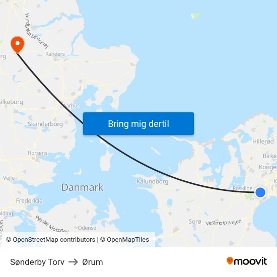 Sønderby Torv to Ørum map