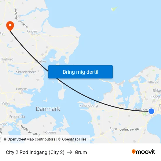 City 2 Rød Indgang (City 2) to Ørum map