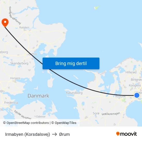 Irmabyen (Korsdalsvej) to Ørum map