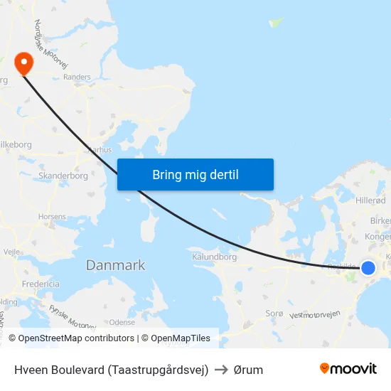 Hveen Boulevard (Taastrupgårdsvej) to Ørum map