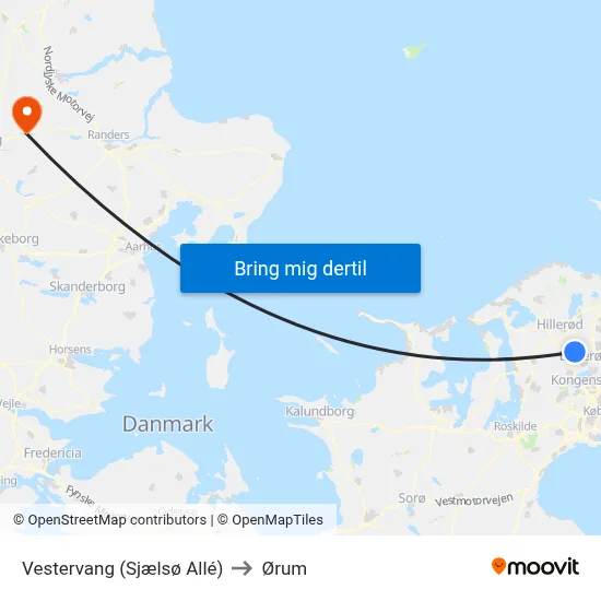 Vestervang (Sjælsø Allé) to Ørum map