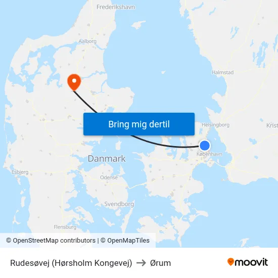 Rudesøvej (Hørsholm Kongevej) to Ørum map
