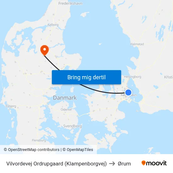 Vilvordevej Ordrupgaard (Klampenborgvej) to Ørum map