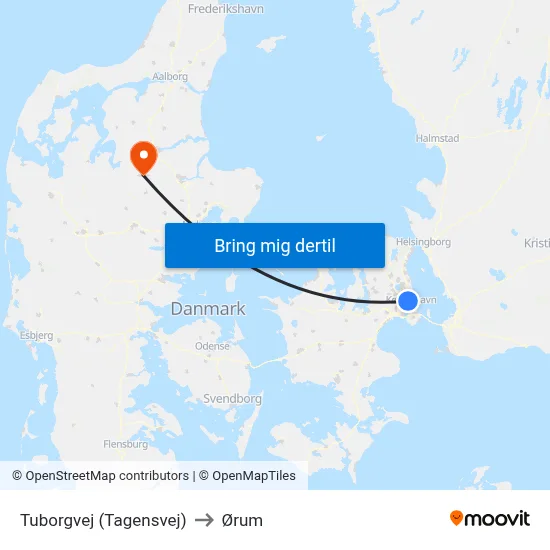 Tuborgvej (Tagensvej) to Ørum map