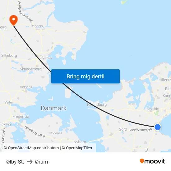 Ølby St. to Ørum map