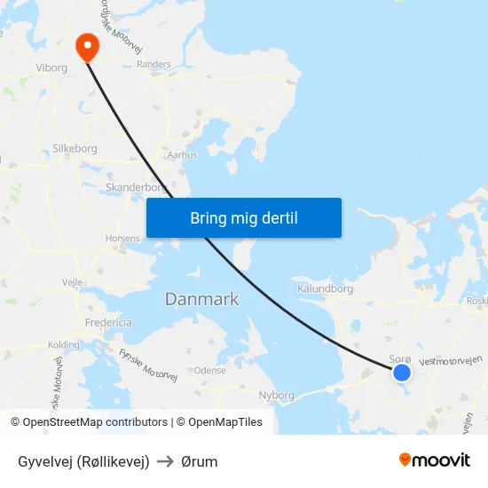 Gyvelvej (Røllikevej) to Ørum map