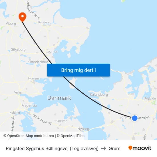 Ringsted Sygehus Bøllingsvej (Teglovnsvej) to Ørum map