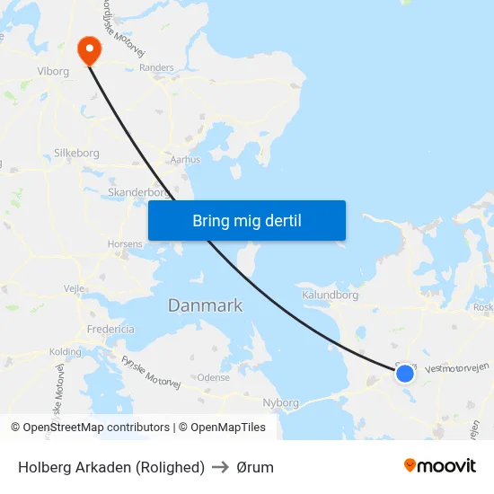Holberg Arkaden (Rolighed) to Ørum map