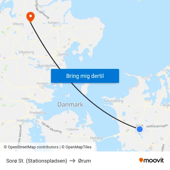 Sorø St. (Stationspladsen) to Ørum map