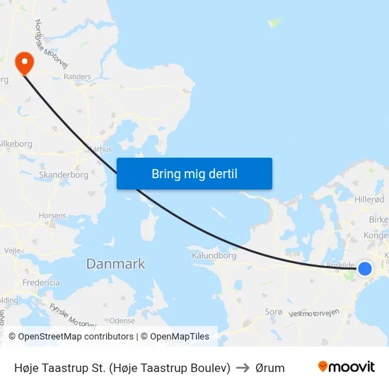 Høje Taastrup St. (Høje Taastrup Boulev) to Ørum map