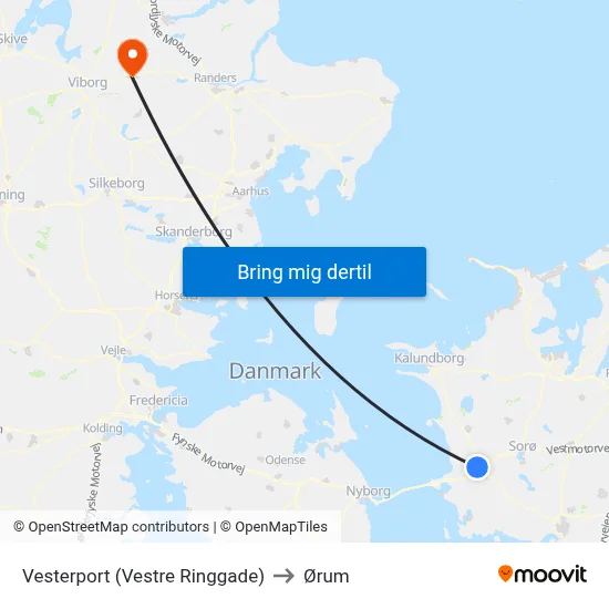 Vesterport (Vestre Ringgade) to Ørum map