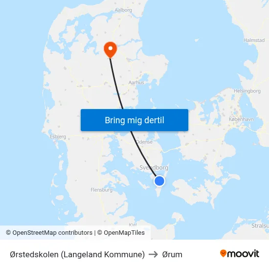 Ørstedskolen (Langeland Kommune) to Ørum map