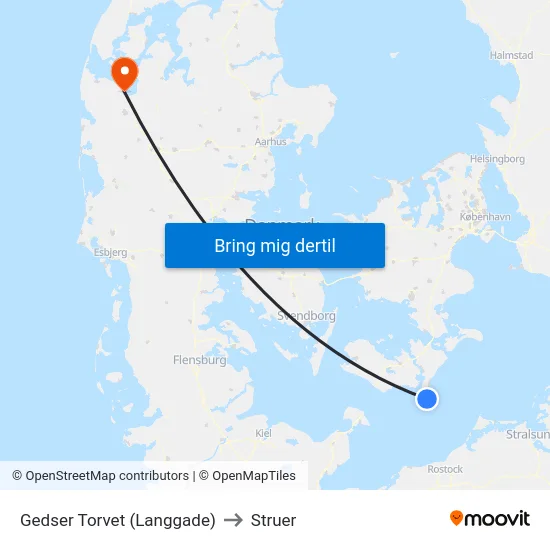 Gedser Torvet (Langgade) to Struer map