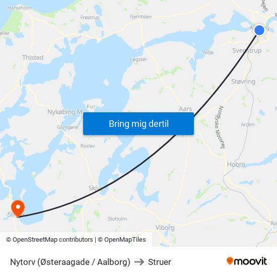 Nytorv (Østeraagade / Aalborg) to Struer map