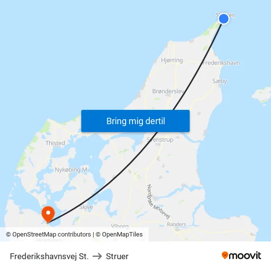 Frederikshavnsvej St. to Struer map