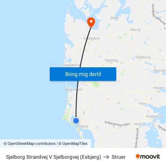 Sjelborg Strandvej V Sjelborgvej (Esbjerg) to Struer map