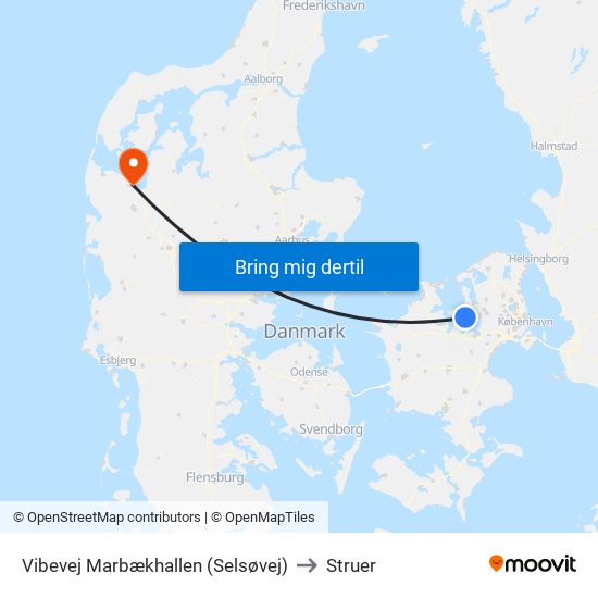 Vibevej Marbækhallen (Selsøvej) to Struer map