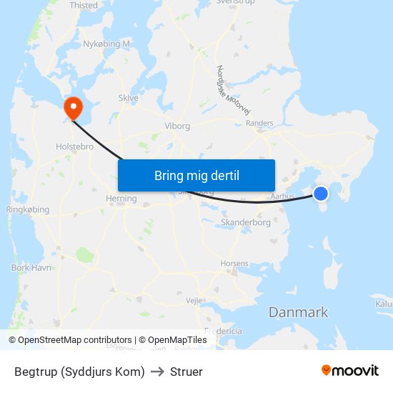 Begtrup (Syddjurs Kom) to Struer map