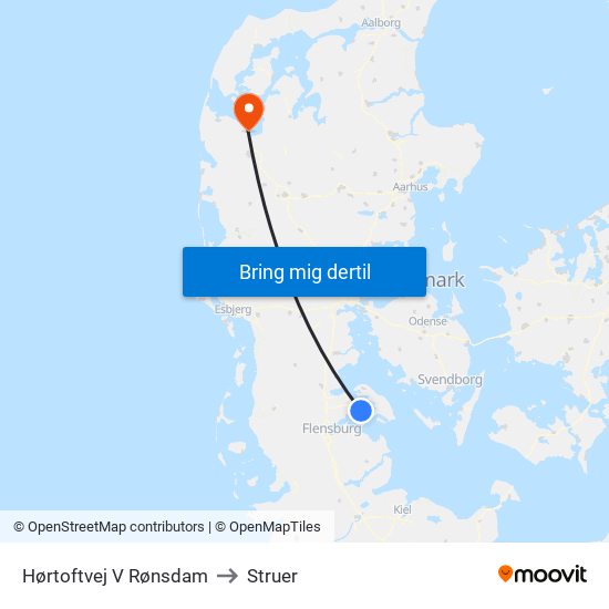 Hørtoftvej V Rønsdam to Struer map