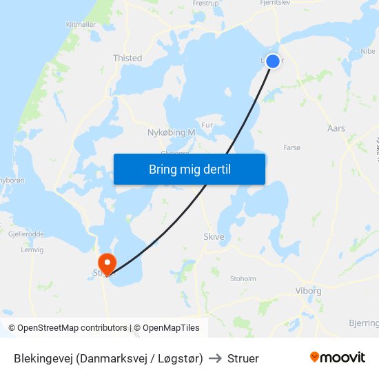 Blekingevej (Danmarksvej / Løgstør) to Struer map