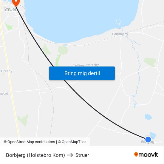 Borbjerg (Holstebro Kom) to Struer map