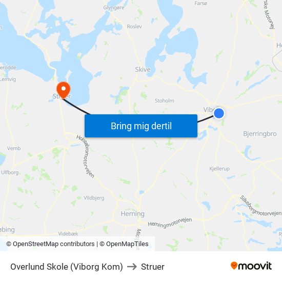 Overlund Skole (Viborg Kom) to Struer map