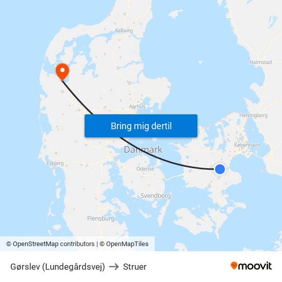 Gørslev (Lundegårdsvej) to Struer map