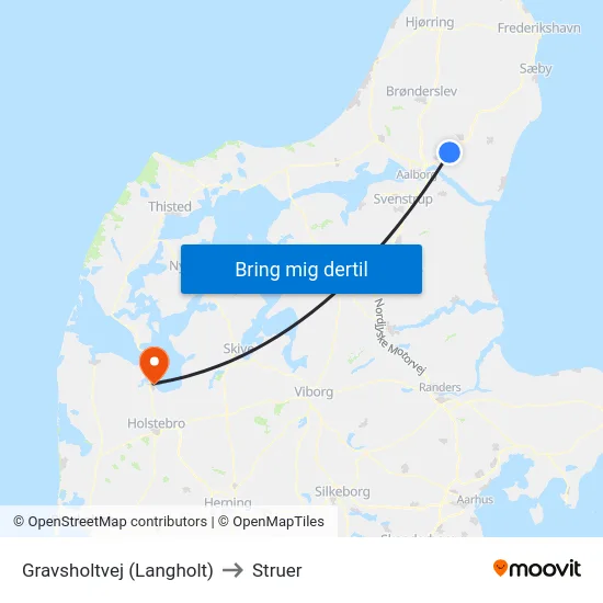 Gravsholtvej (Langholt) to Struer map