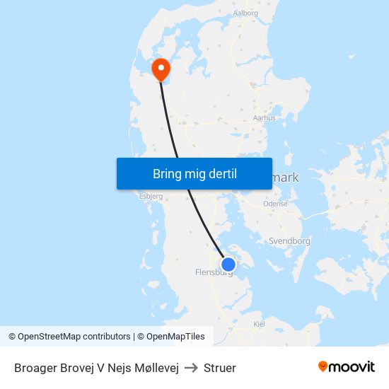 Broager Brovej V Nejs Møllevej to Struer map