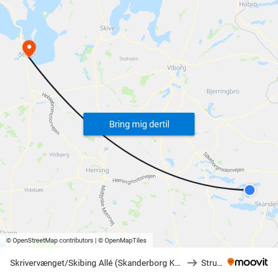 Skrivervænget/Skibing Allé (Skanderborg Kom) to Struer map