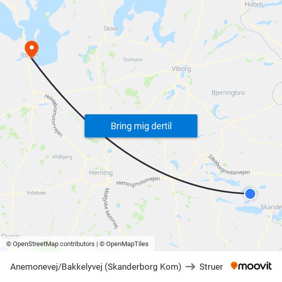Anemonevej/Bakkelyvej (Skanderborg Kom) to Struer map