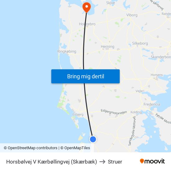 Horsbølvej V Kærbøllingvej (Skærbæk) to Struer map