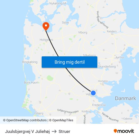 Juulsbjergvej V Juliehøj to Struer map