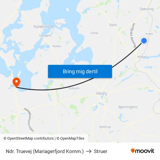 Ndr. Truevej (Mariagerfjord Komm.) to Struer map