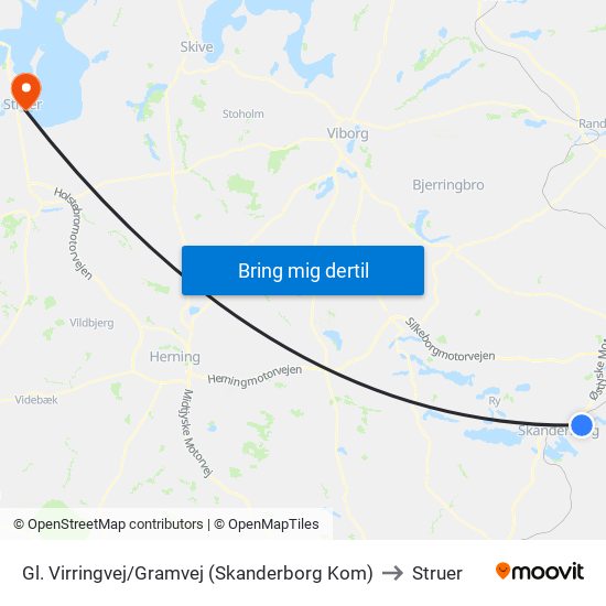 Gl. Virringvej/Gramvej (Skanderborg Kom) to Struer map